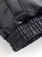 Autumn Winter Women Clothing Black Turn down Collar Jacket Leather Coat Women