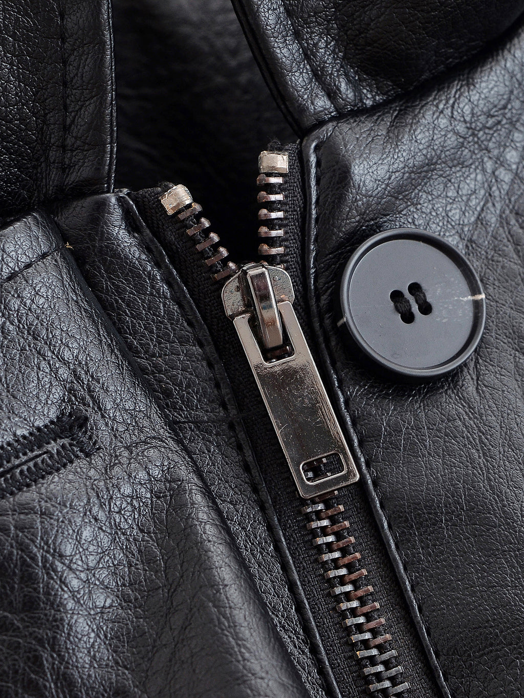 Autumn Winter Women Clothing Black Turn down Collar Jacket Leather Coat Women