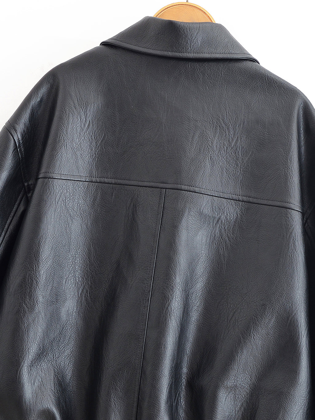 Autumn Winter Women Clothing Black Turn down Collar Jacket Leather Coat Women