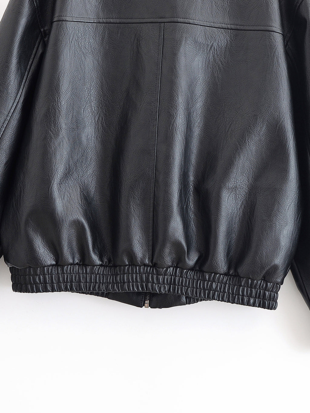 Autumn Winter Women Clothing Black Turn down Collar Jacket Leather Coat Women