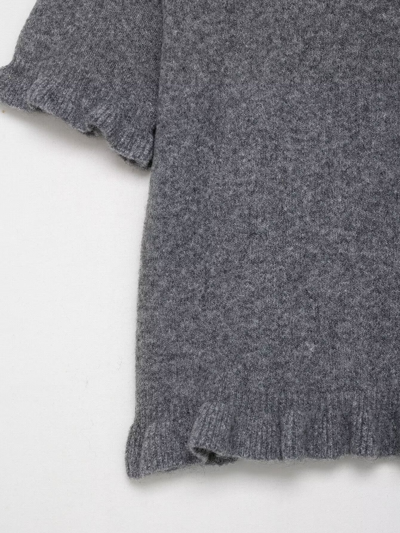 round Neck Solid Color Loose Pullover Niche Knitwear