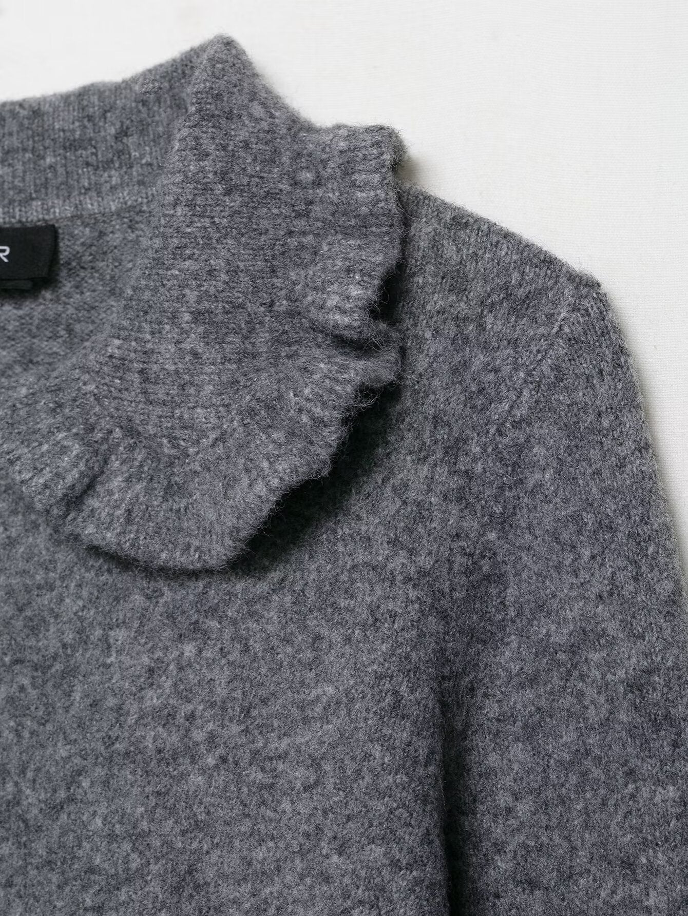 Early Autumn Women Clothing Commuting Solid Color Laminated Decoration Knitwear Coat