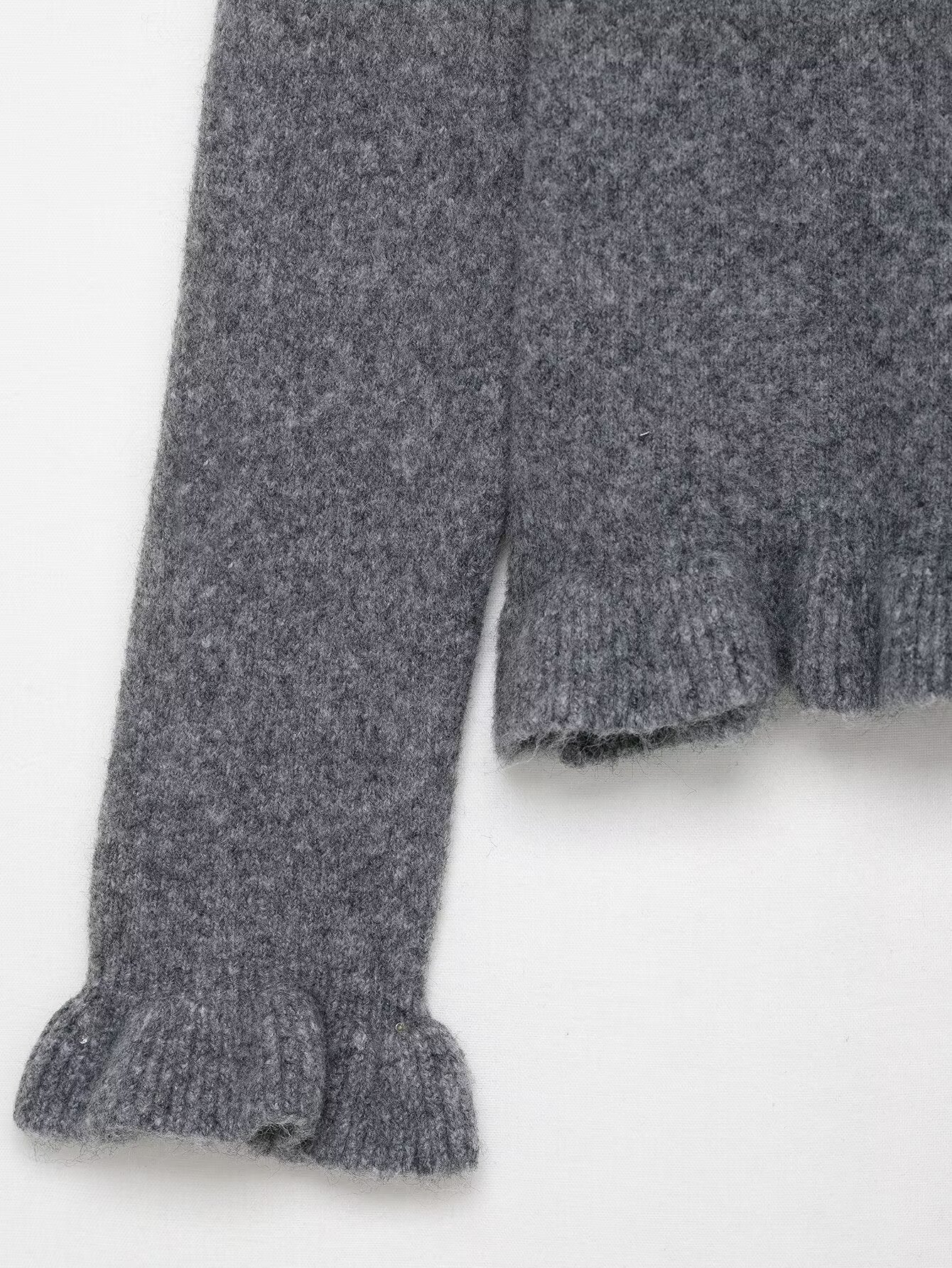 Early Autumn Women Clothing Commuting Solid Color Laminated Decoration Knitwear Coat