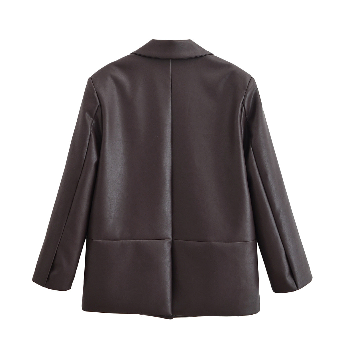 Leather Blazer Women Early Autumn Coat Retro Loose Casual Elegant Top