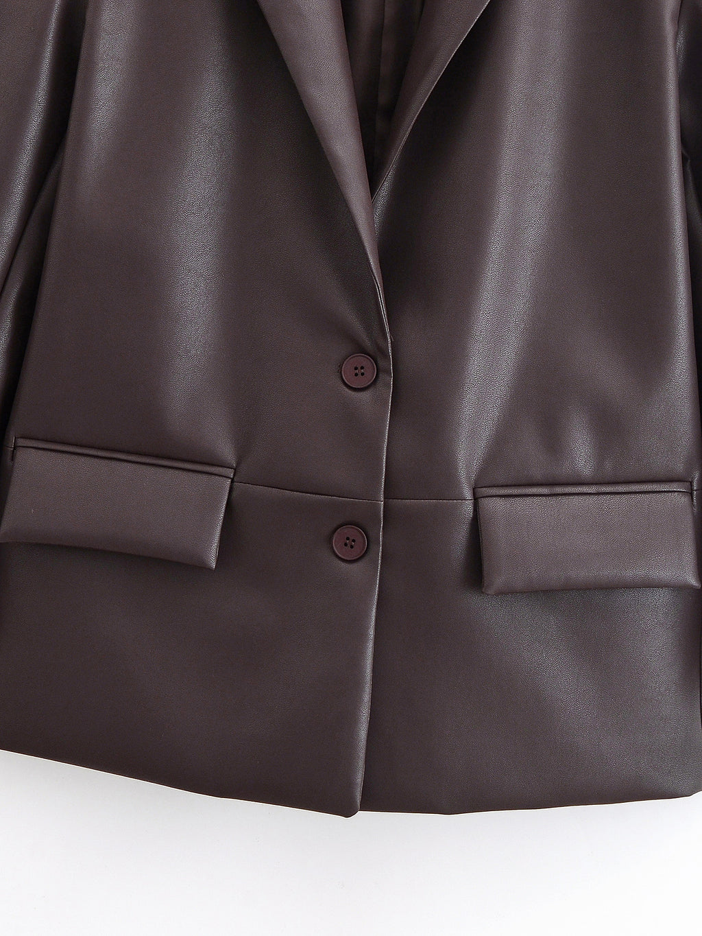 Leather Blazer Women Early Autumn Coat Retro Loose Casual Elegant Top