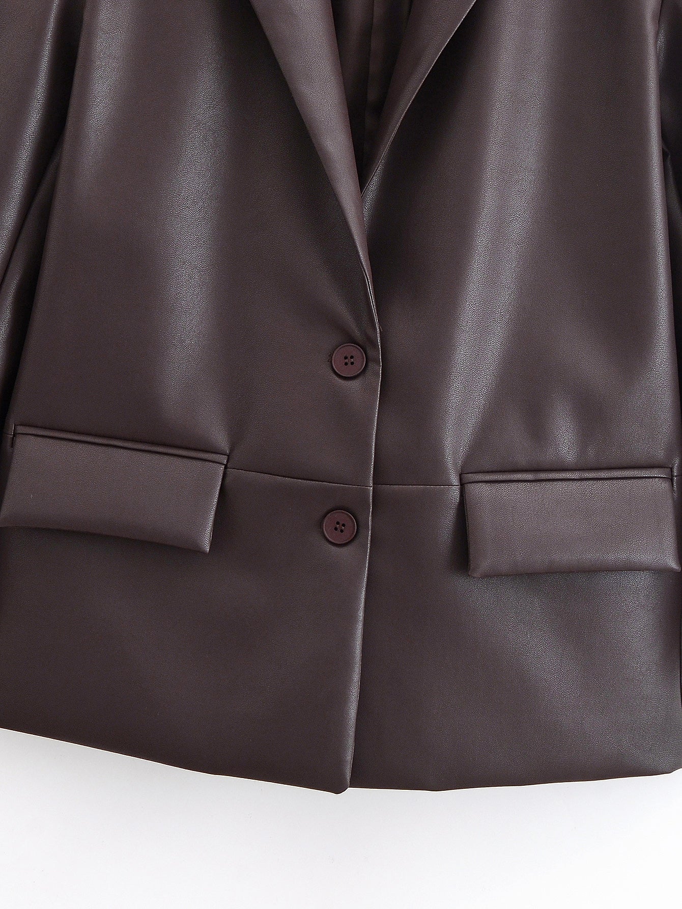 Leather Blazer Women Early Autumn Coat Retro Loose Casual Elegant Top
