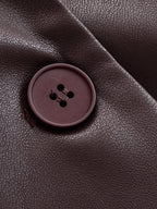 Leather Blazer Women Early Autumn Coat Retro Loose Casual Elegant Top