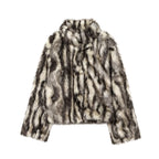 Women Clothing Autumn Winter Artificial Fur Effect Overcoat Jacket