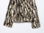 Women Clothing Autumn Winter Artificial Fur Effect Overcoat Jacket