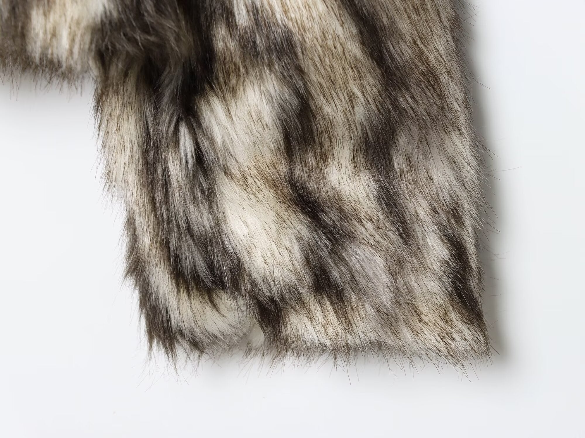 Women Clothing Autumn Winter Artificial Fur Effect Overcoat Jacket