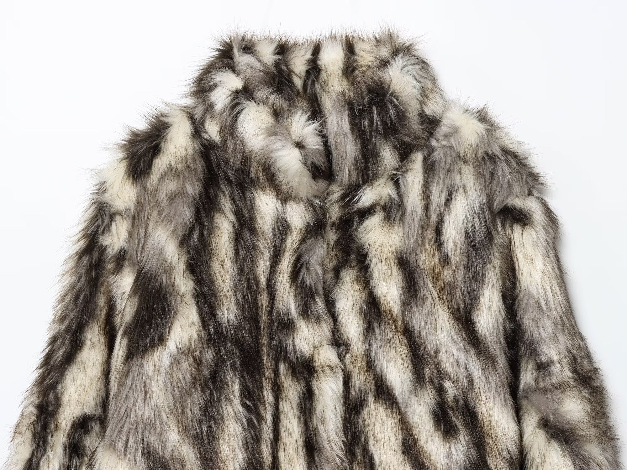 Women Clothing Autumn Winter Artificial Fur Effect Overcoat Jacket