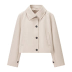 Women Autumn Polo Collar Short Trench Coat