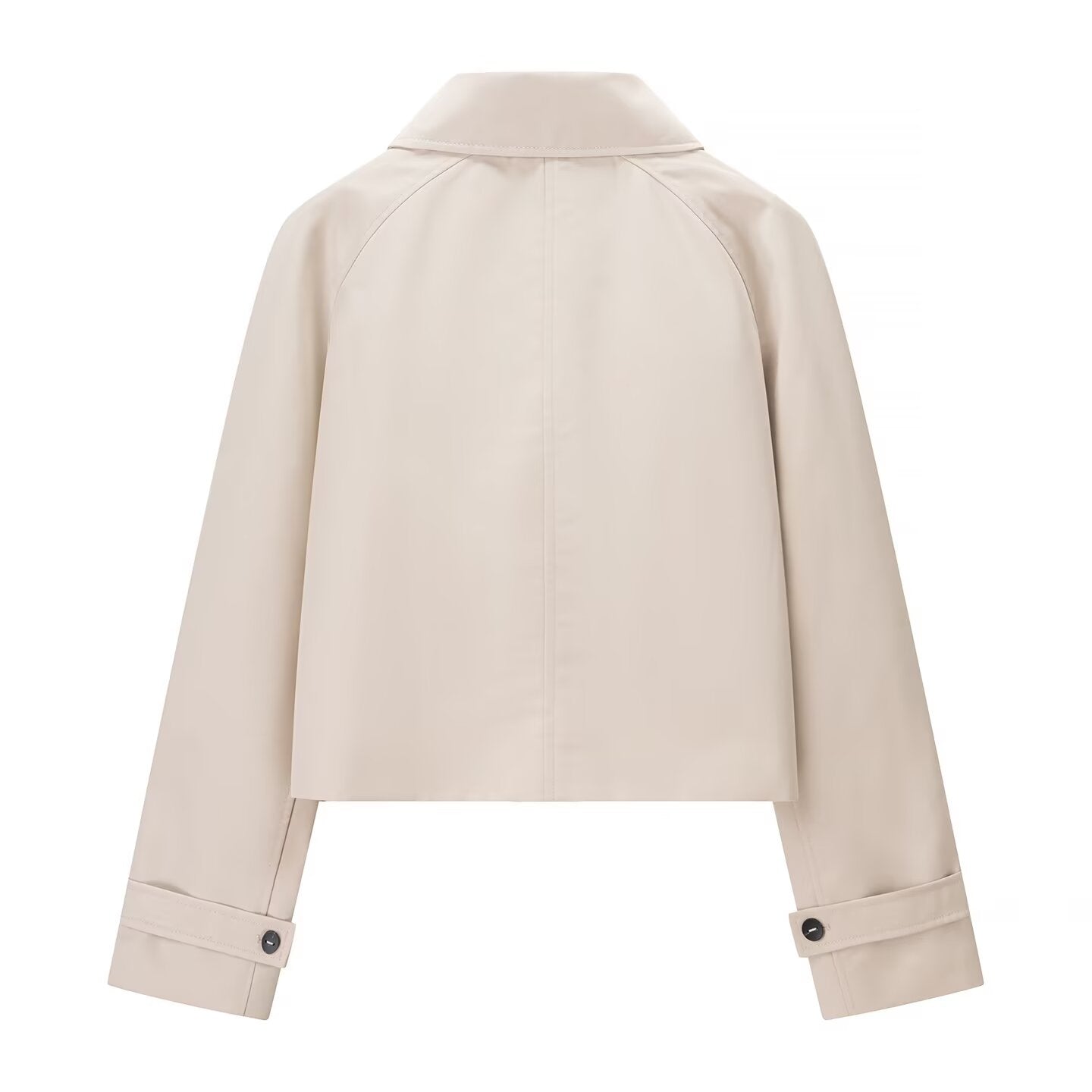 Women Autumn Polo Collar Short Trench Coat