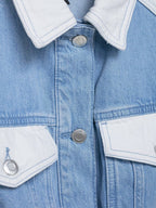 Early Autumn Women Clothing Patchwork Denim Jacket Mid Waist Stitching Jeans
