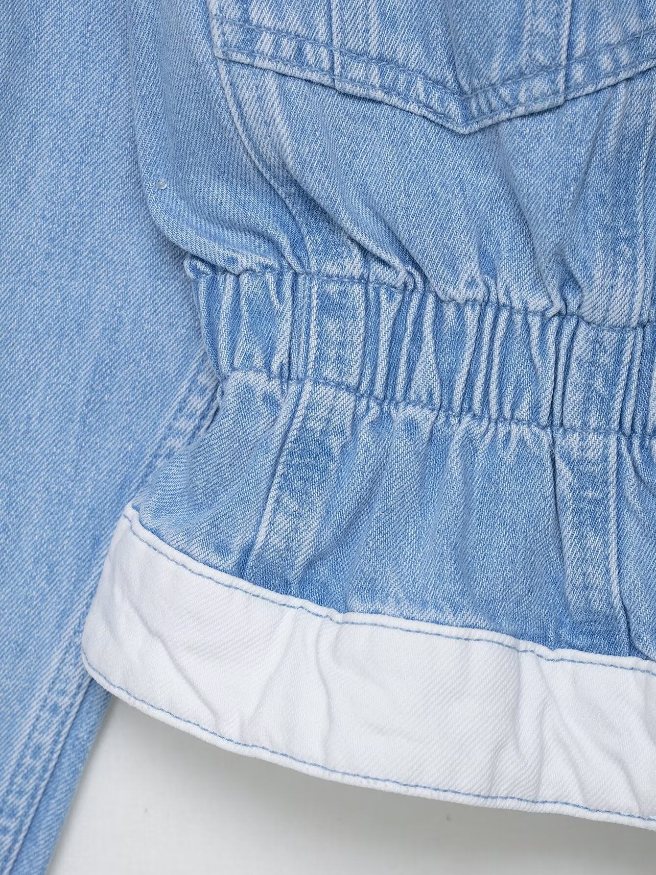 Early Autumn Women Clothing Patchwork Denim Jacket Mid Waist Stitching Jeans