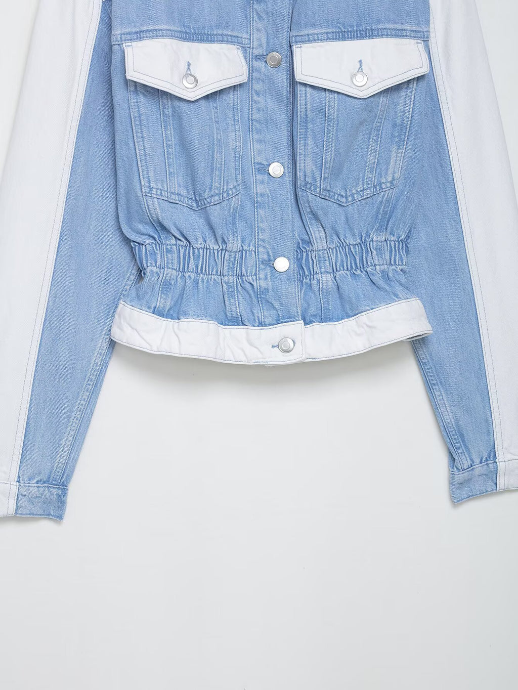 Early Autumn Women Clothing Patchwork Denim Jacket Mid Waist Stitching Jeans