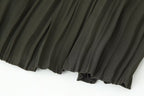 Women Clothing Autumn Lightly Mature with Belt Stitching Ruffle Midi Dress