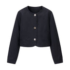 Women Gold Button Short Blazer Belt Casual Shorts