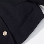 Women Gold Button Short Blazer Belt Casual Shorts
