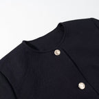 Women Gold Button Short Blazer Belt Casual Shorts