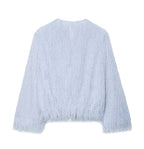 Women Decorated Tassel Long Sleeved Jacket Coat