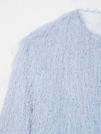 Women Decorated Tassel Long Sleeved Jacket Coat
