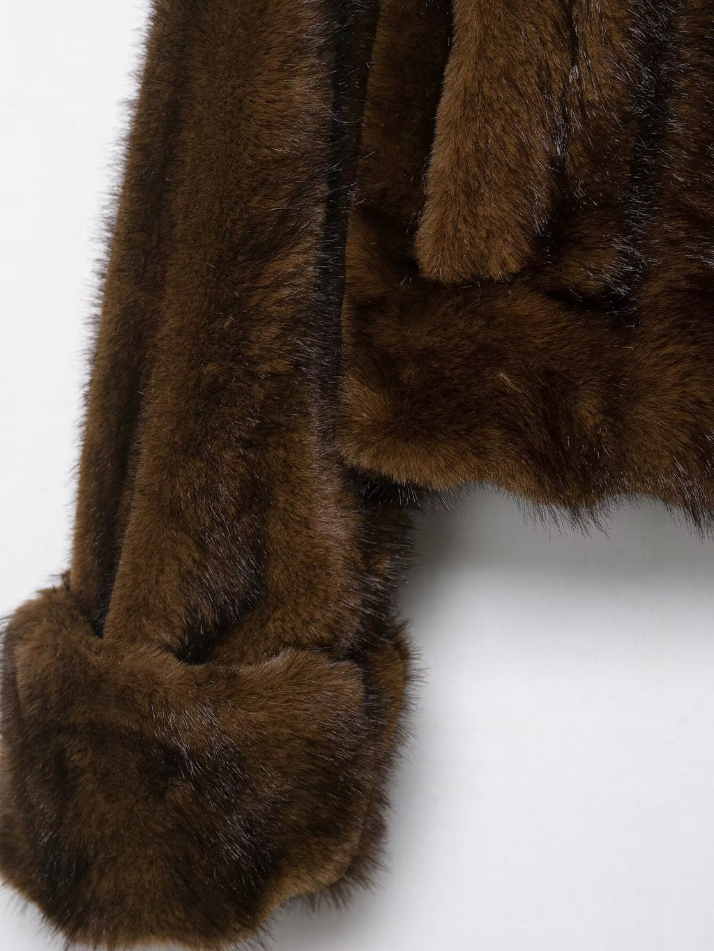 Fall Women Clothing Artificial Fur Effect Jacket with Skirt