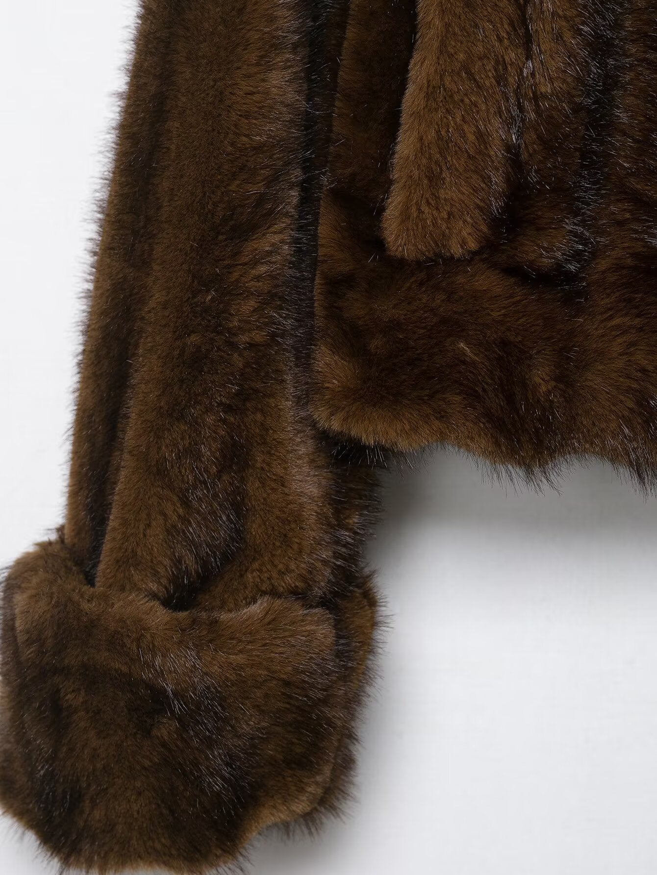 Fall Women Clothing Artificial Fur Effect Jacket with Skirt