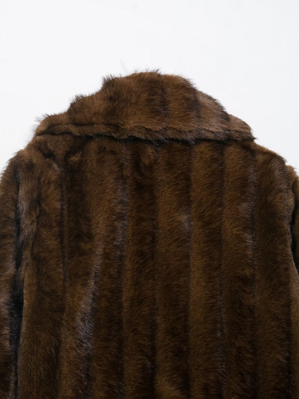 Fall Women Clothing Artificial Fur Effect Jacket with Skirt