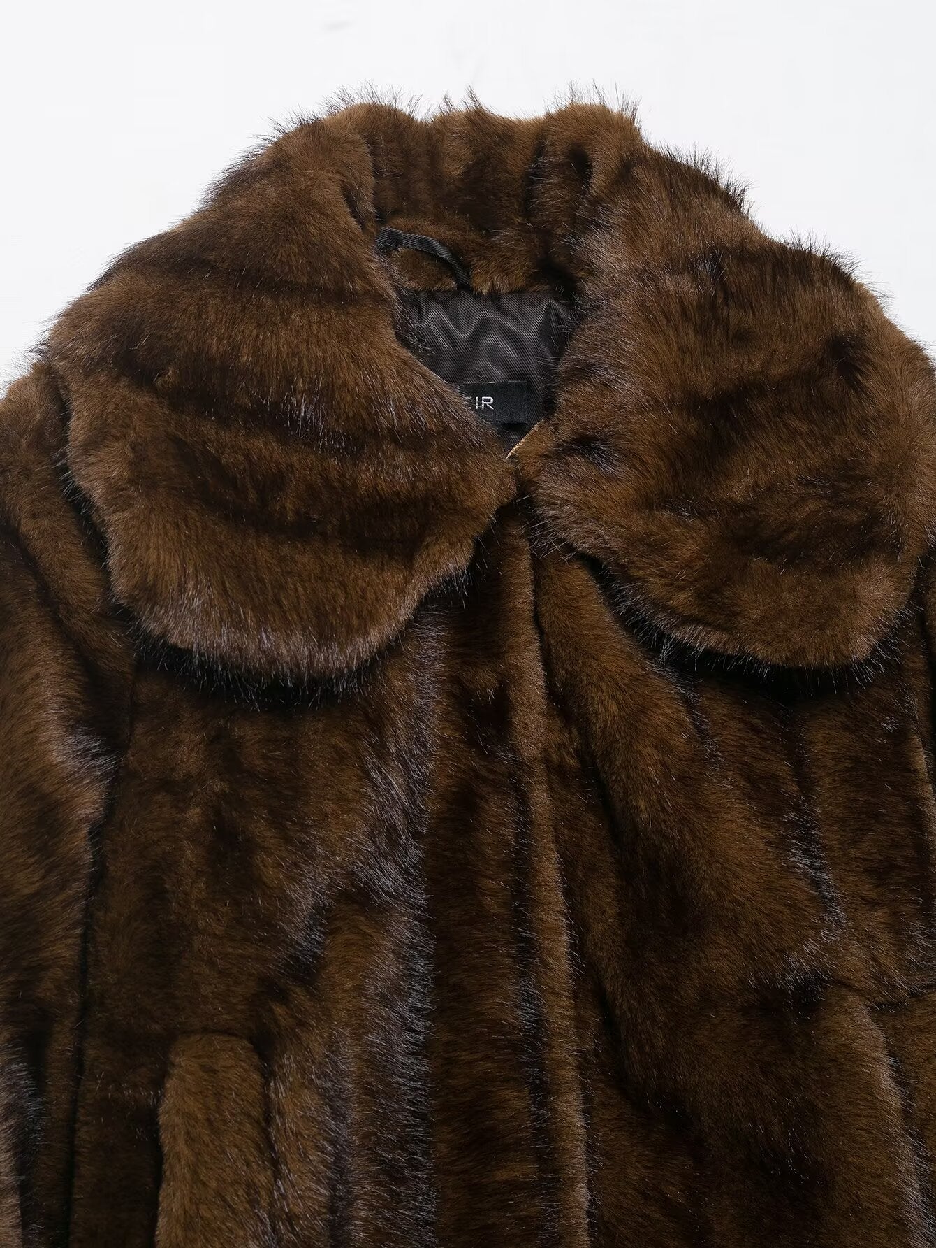 Fall Women Clothing Artificial Fur Effect Jacket with Skirt