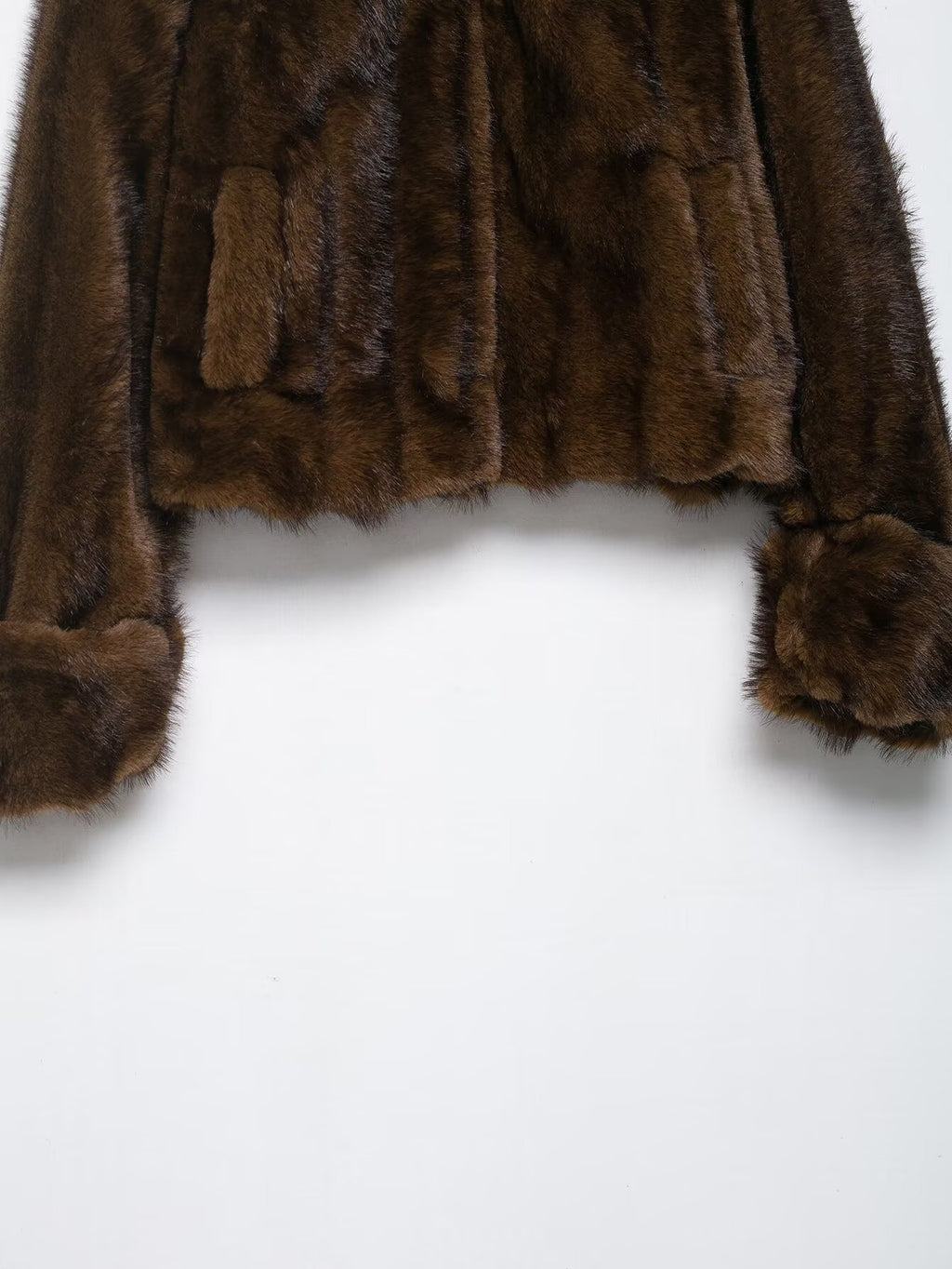 Fall Women Clothing Artificial Fur Effect Jacket with Skirt