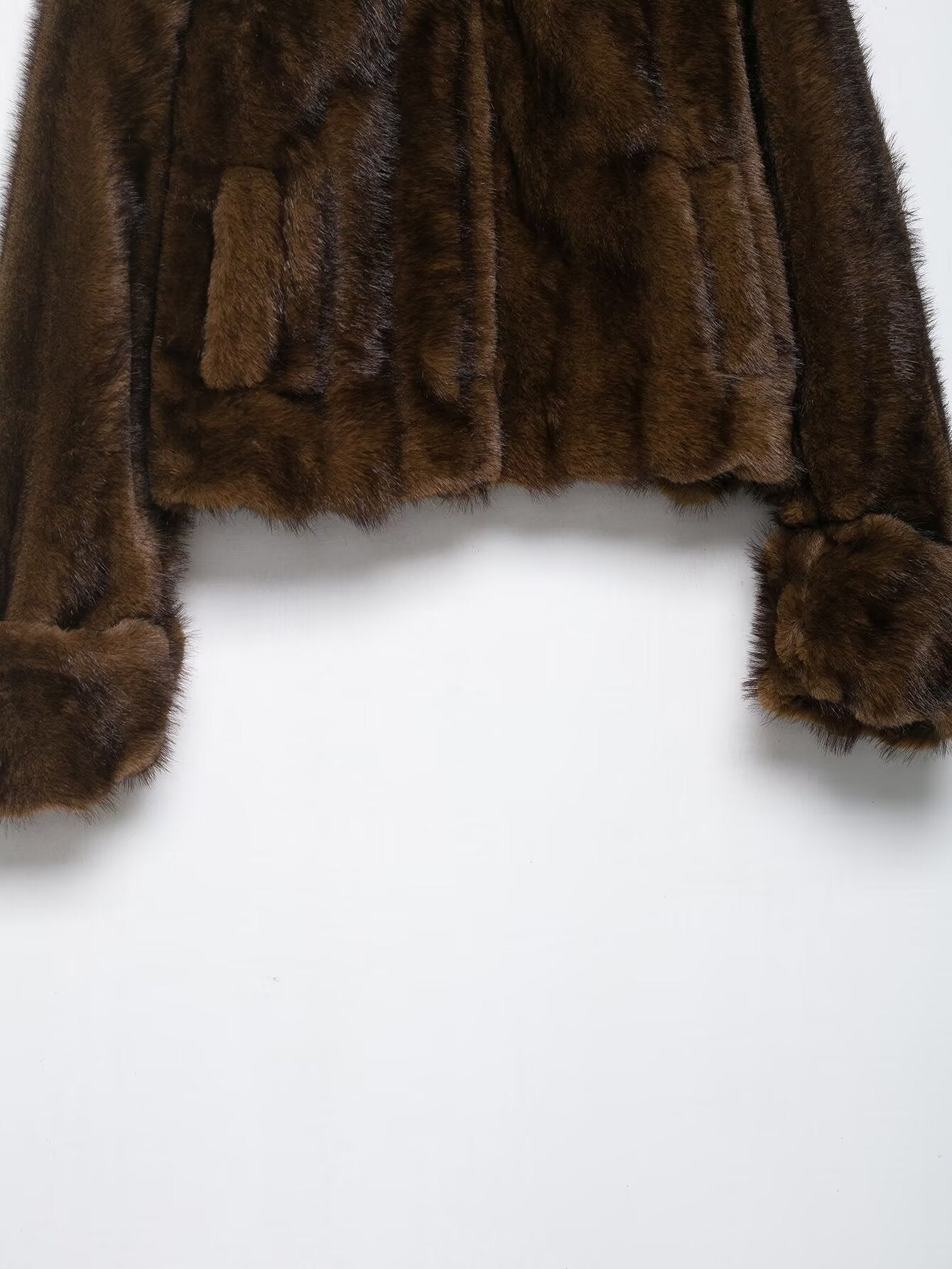Fall Women Clothing Artificial Fur Effect Jacket with Skirt