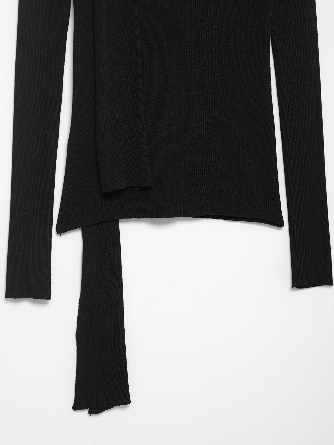 Women Clothing Scarf Rib Knitted Coat