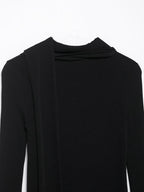 Women Clothing Scarf Rib Knitted Coat