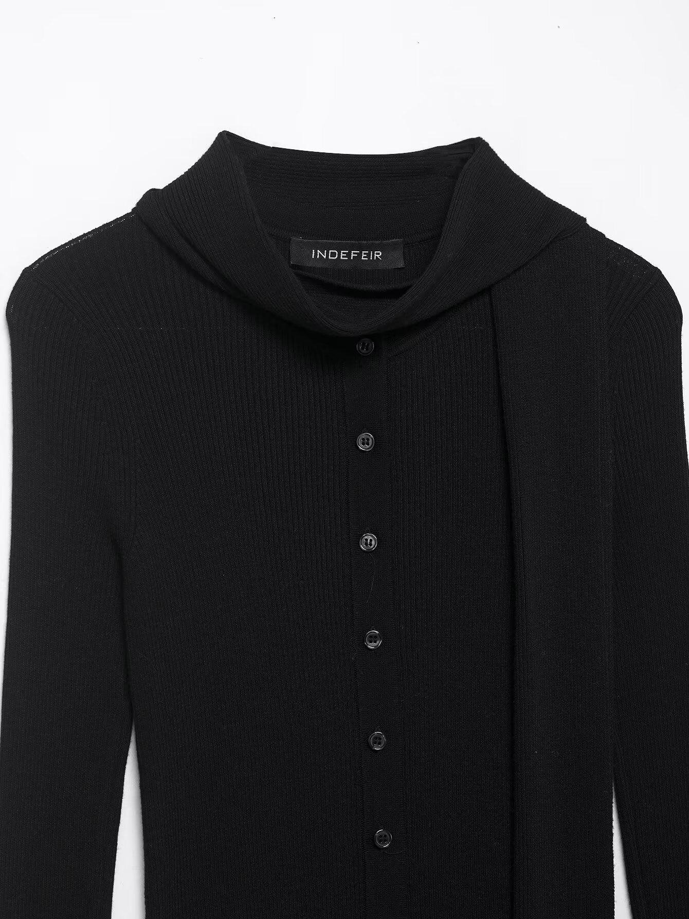 Women Clothing Scarf Rib Knitted Coat