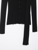Women Clothing Scarf Rib Knitted Coat