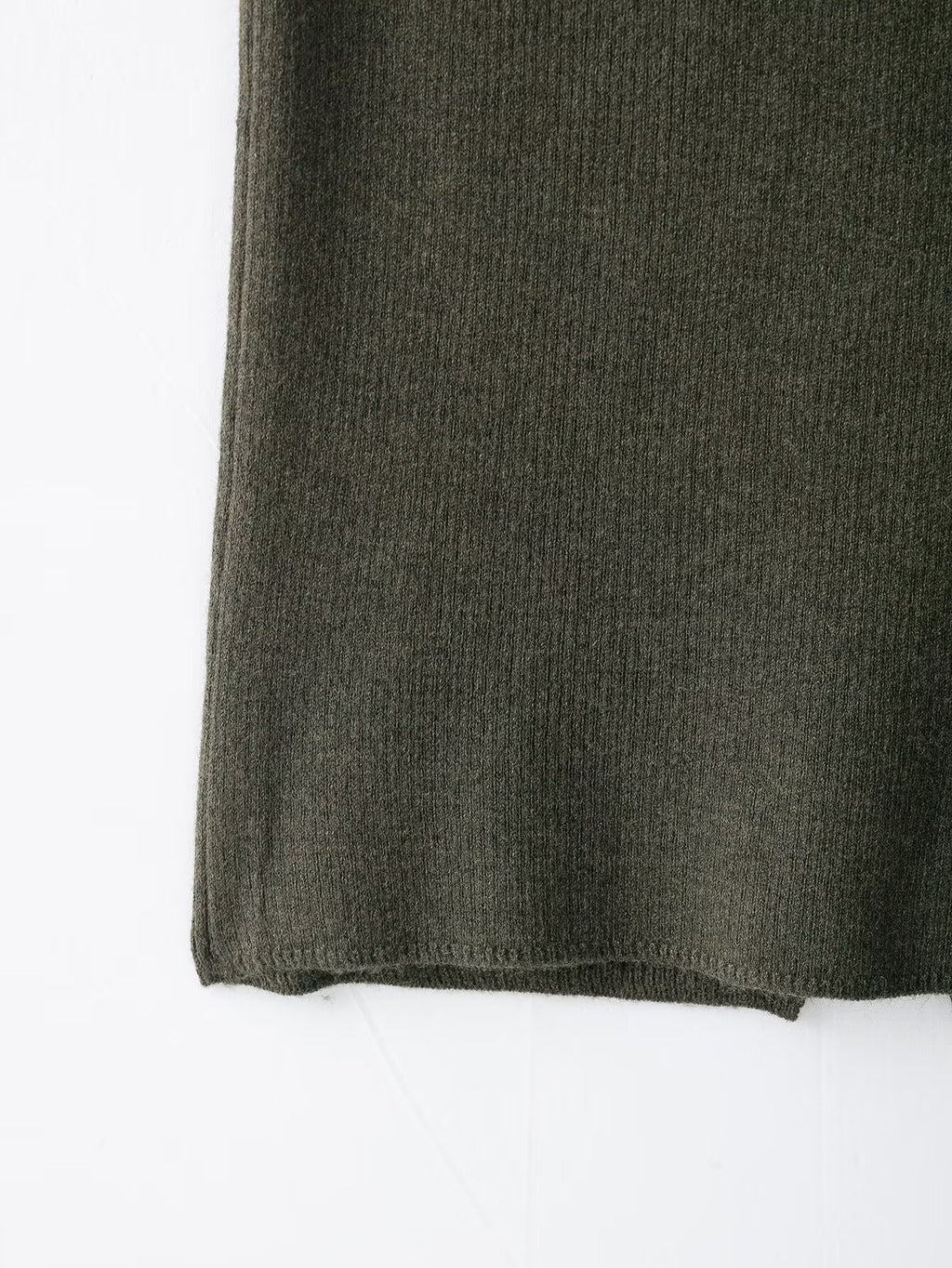 Women Clothing Popular Belt Diamond Pattern Knitted Coat Rib Midi Dress