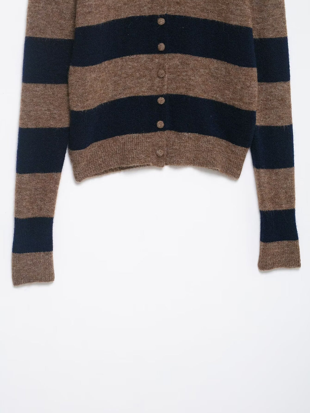Autumn Winter Color Contrast Striped Knitted Coat Loose Fitting Underwear Sweater Women