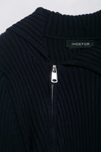 Women Clothing Autumn Zipper Rib Knitted Coat Sweater Cardigan Women
