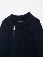 Women Clothing Autumn Zipper Rib Knitted Coat Sweater Cardigan Women