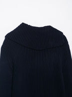 Women Clothing Autumn Zipper Rib Knitted Coat Sweater Cardigan Women