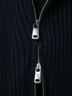 Women Clothing Autumn Zipper Rib Knitted Coat Sweater Cardigan Women