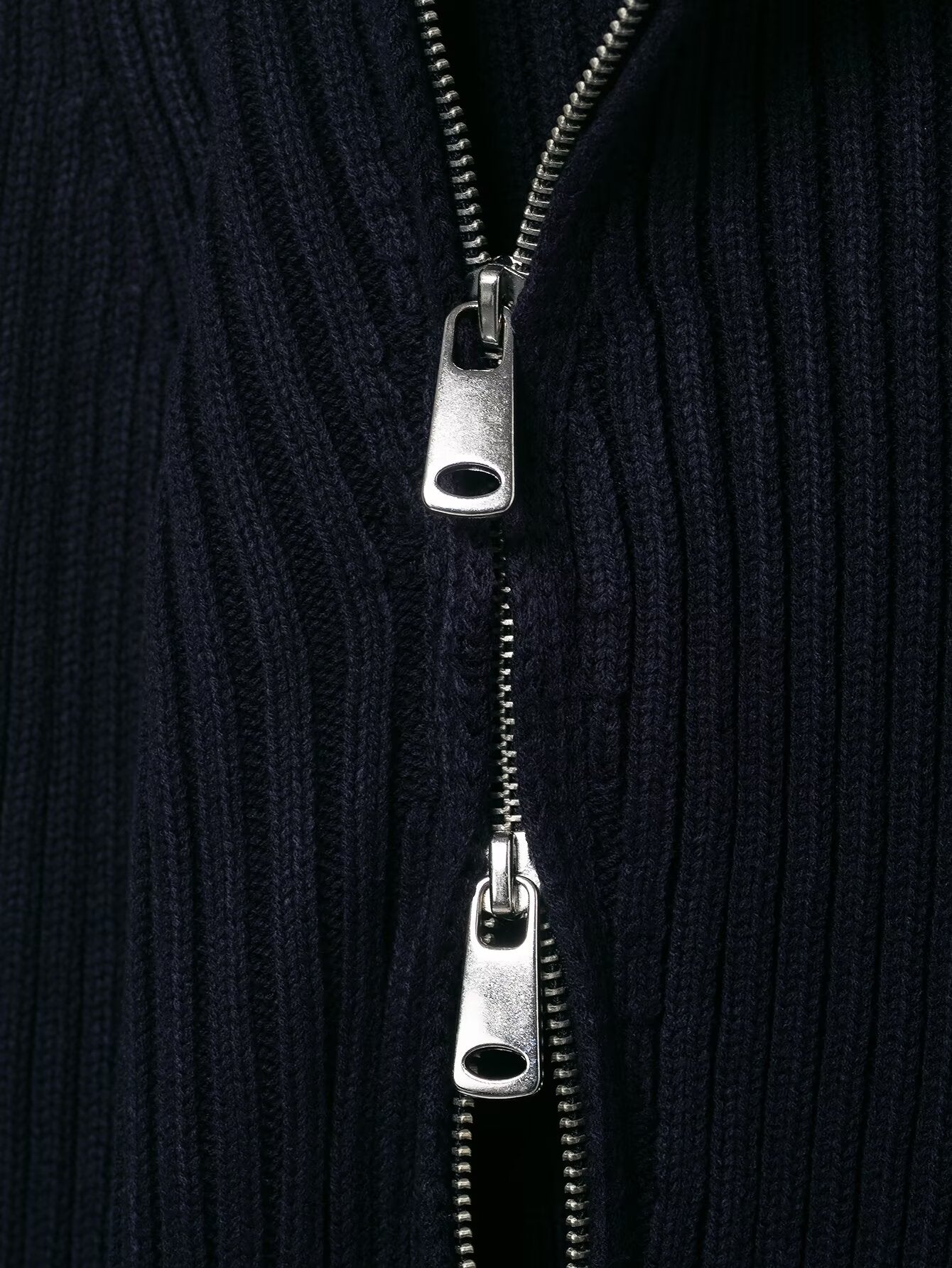 Women Clothing Autumn Zipper Rib Knitted Coat Sweater Cardigan Women