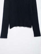 Women Clothing Autumn Zipper Rib Knitted Coat Sweater Cardigan Women