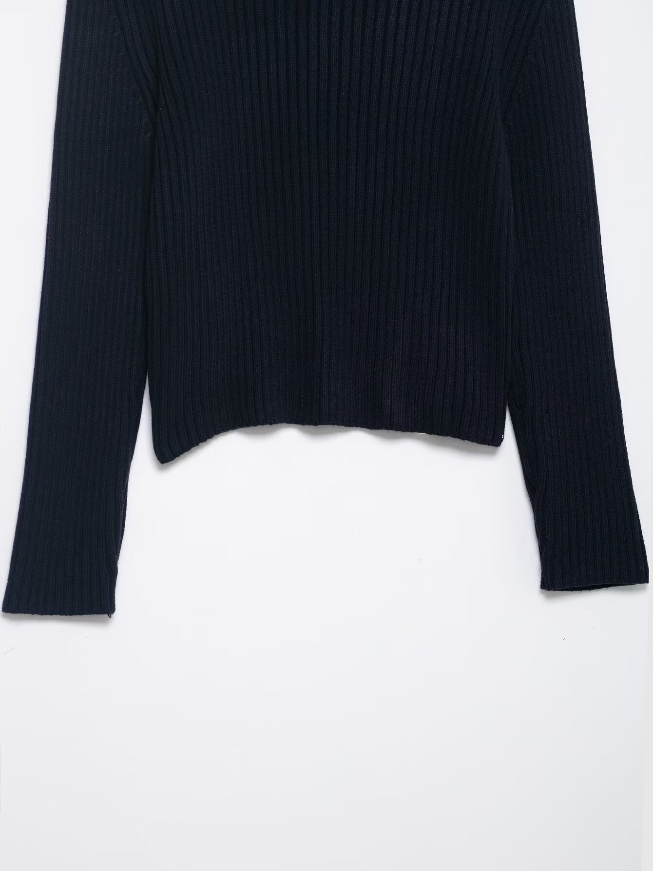 Women Clothing Autumn Zipper Rib Knitted Coat Sweater Cardigan Women