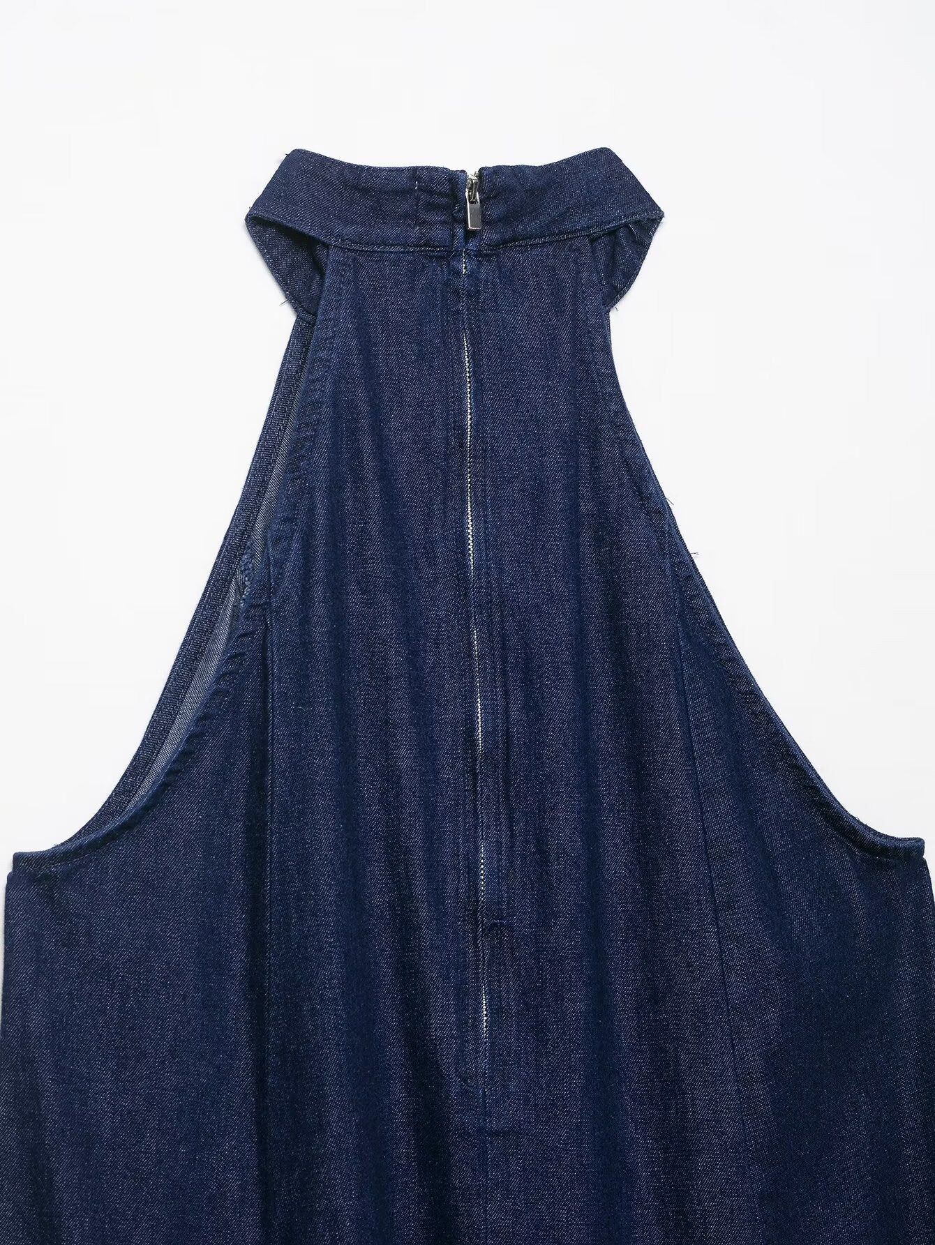 Autumn Casual Women Clothing Hanging Collar Denim Dress