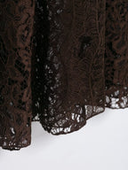 Women Lace Silk Satin Skirt