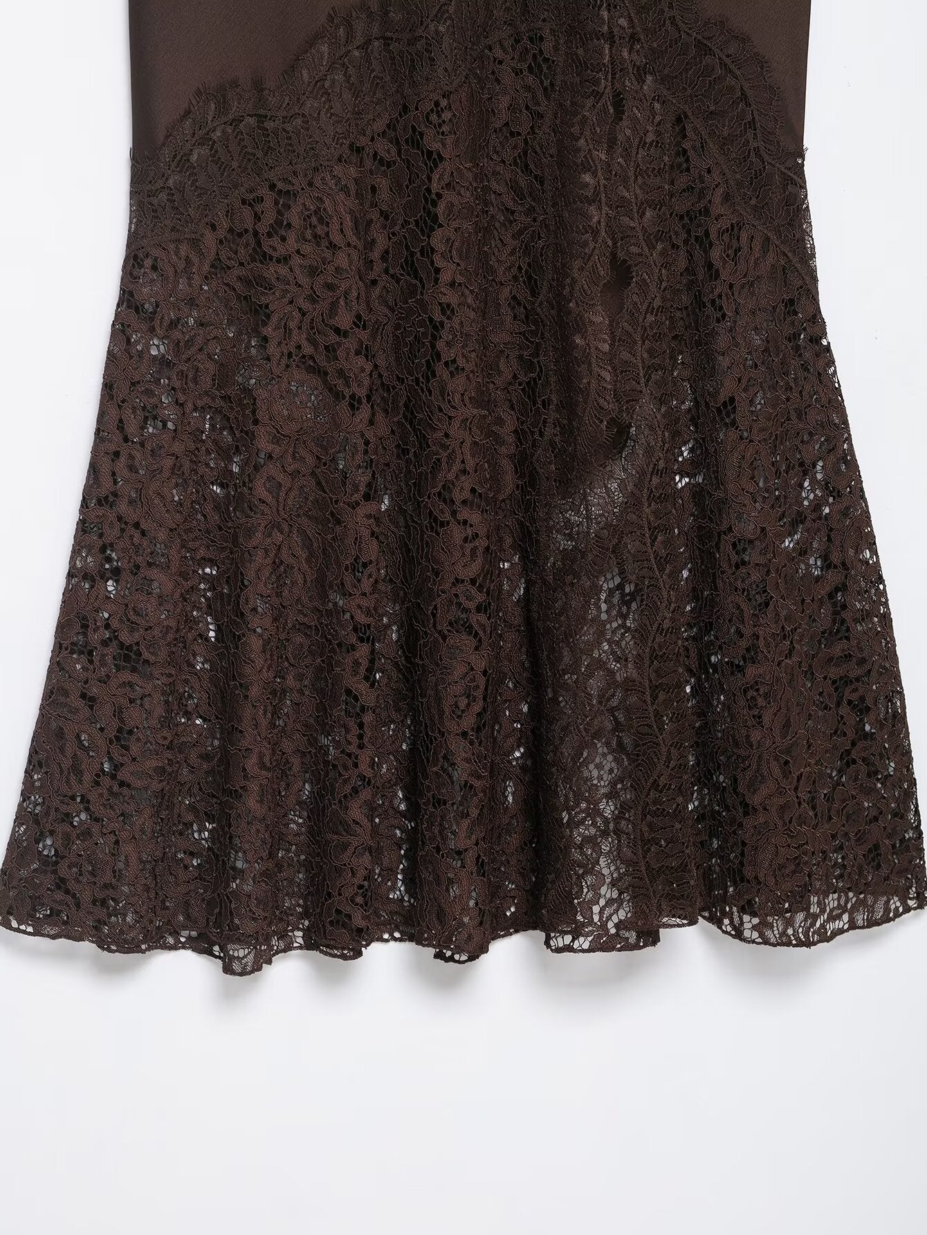 Women Lace Silk Satin Skirt