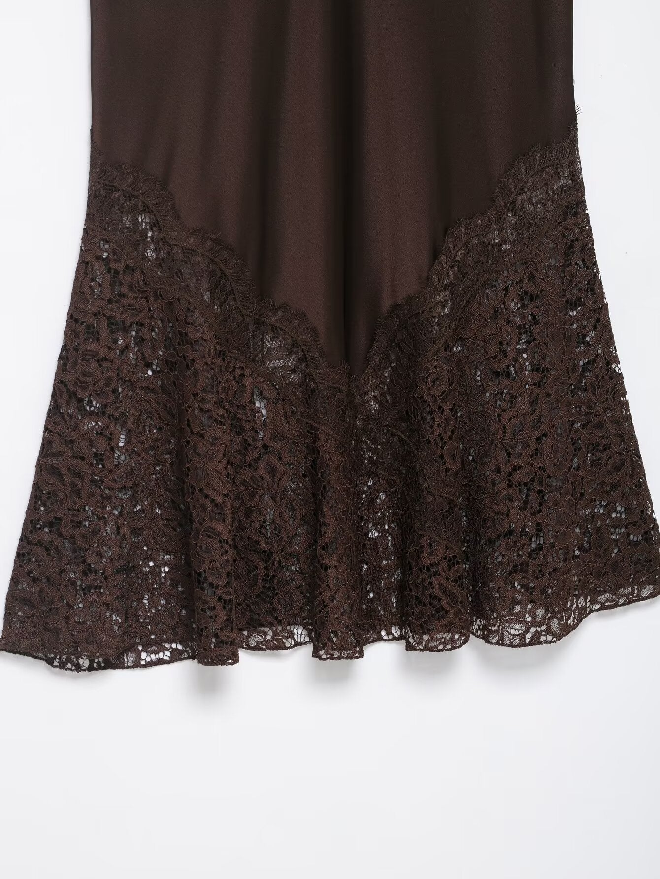 Women Lace Silk Satin Skirt