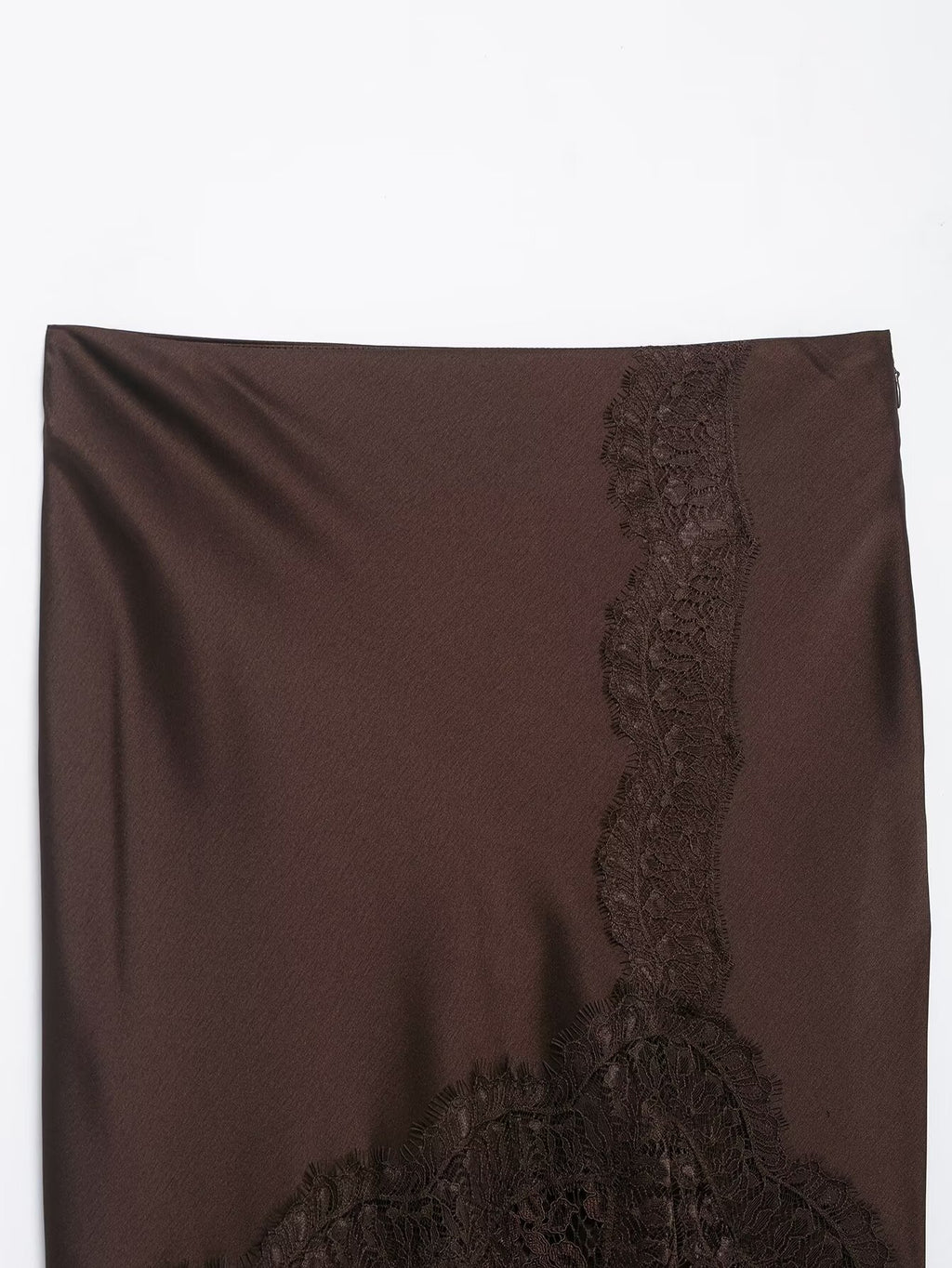 Women Lace Silk Satin Skirt